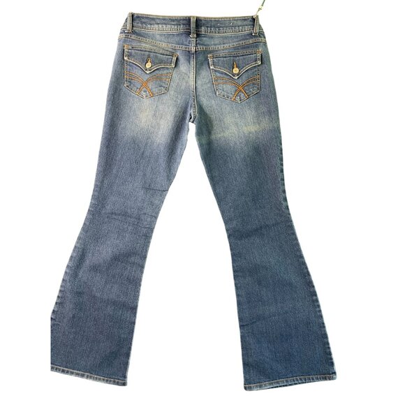 So Womens Size 9 Bootcut  Jeans Flap Back Scorpio Flare Blue Denim DJBS211511 - Picture 3 of 8